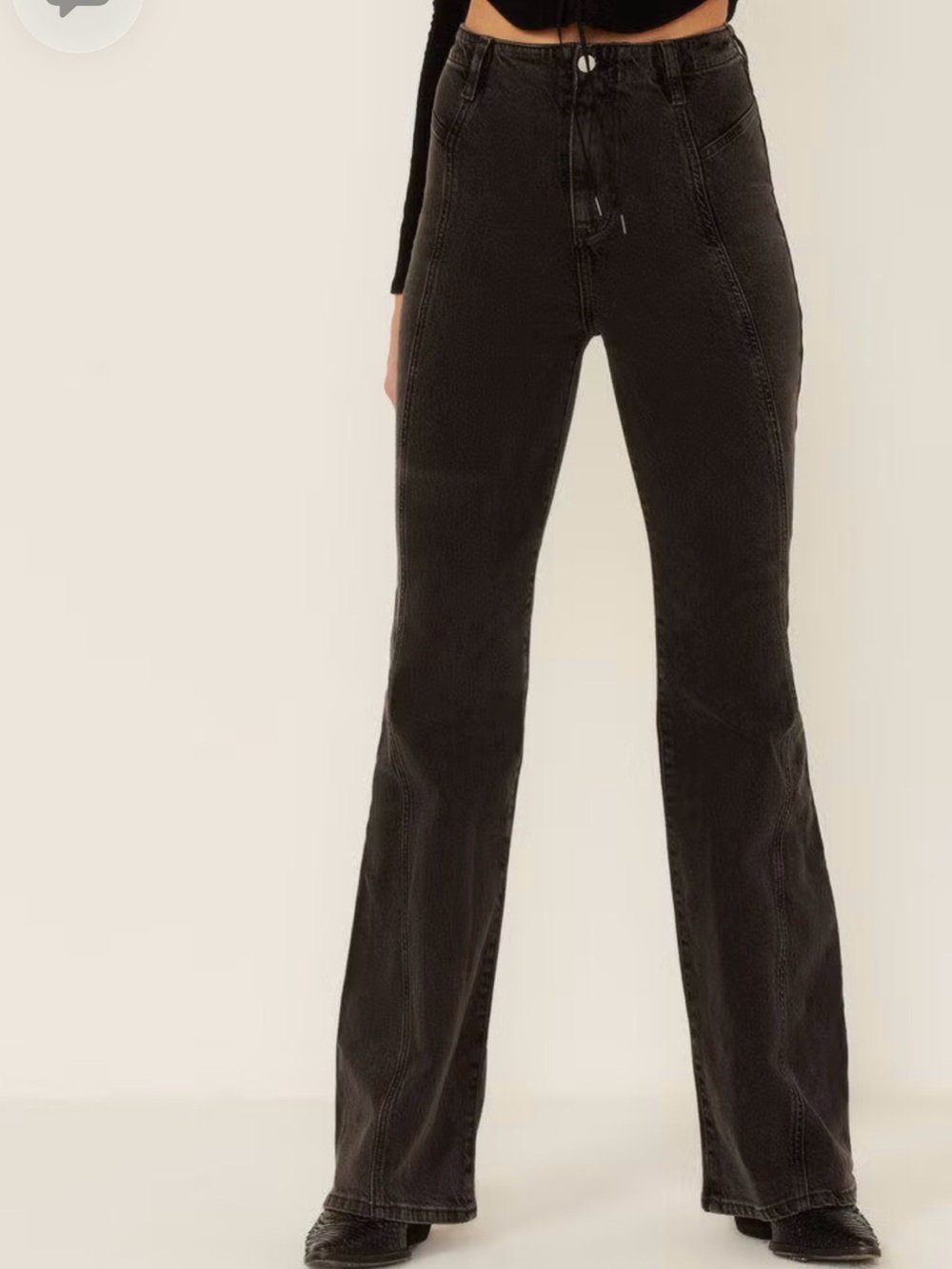 Super cute Free People Florence Flare High-Rise Black Flared Jeans